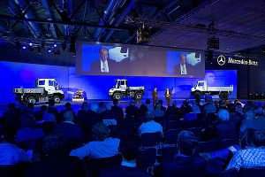 Pressevorstellung der neuen Unimog-Baureihen mit Abgasnorm Euro IV im April 2013-Kundencenter Wörth.